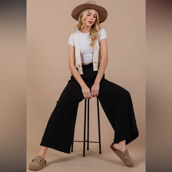 Fabulous Solid Wide Leg French Terry Jumpsuit - Picture 1 of 6